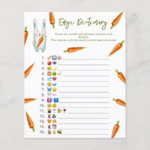 Bunny - Emoji Pictionary game baby dusche