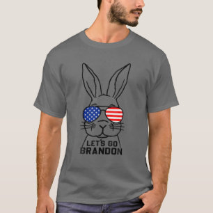 Bunny Face American Flag Let's Go Brandon Oster D T-Shirt