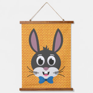 Bunny Face Boy-32886 Wandteppich Mit Holzrahmen