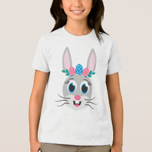 Bunny Face Girl-32885 Tri-Blend Shirt