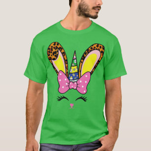 Bunny Face Leopard Brille Bubble Gum Easter Day G T-Shirt