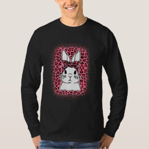 Bunny Face Leopard Pink Brille Ostertag 2022 Wo T-Shirt