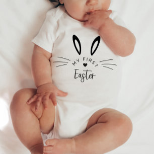 Bunny Face My First Oaster Baby Bodysuit Strampler