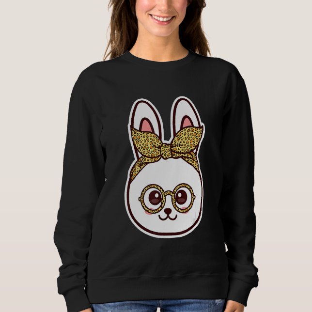 Bunny Face Sonnenbrille Gefärbte Krawatte Brille H Sweatshirt (Vorderseite)