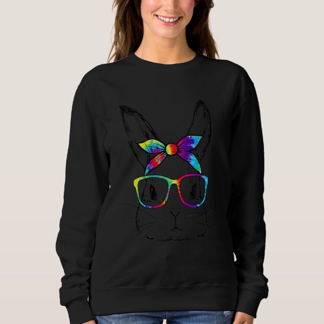 Bunny Face Sonnenbrille Gefärbte Krawatte Brille H Sweatshirt (Vorderseite)