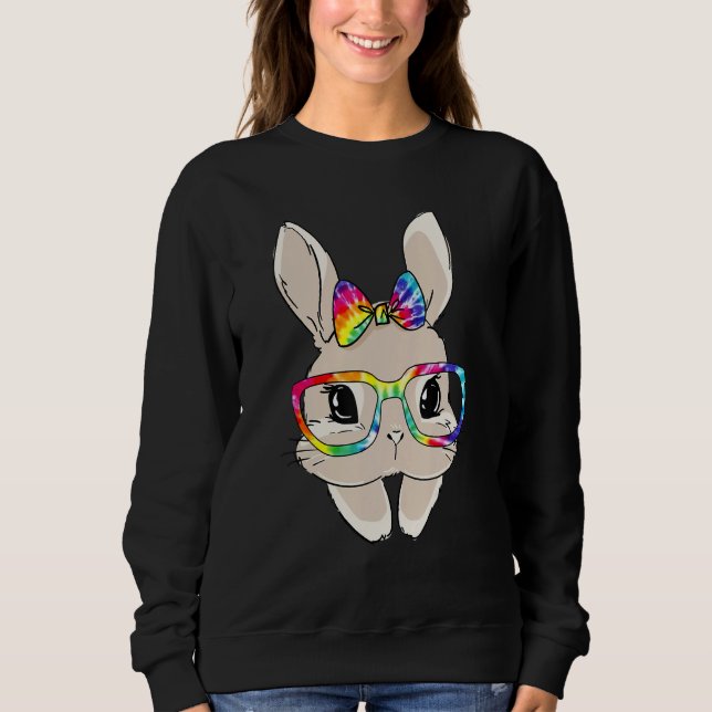 Bunny Face Sonnenbrille Gefärbte Krawatte Brille H Sweatshirt (Vorderseite)