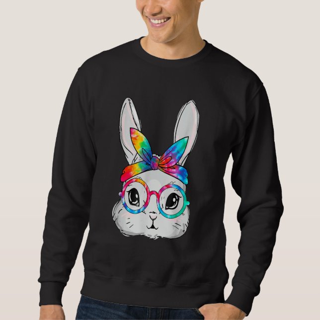 Bunny Face Sonnenbrille Gefärbte Krawatte Brille H Sweatshirt (Vorderseite)