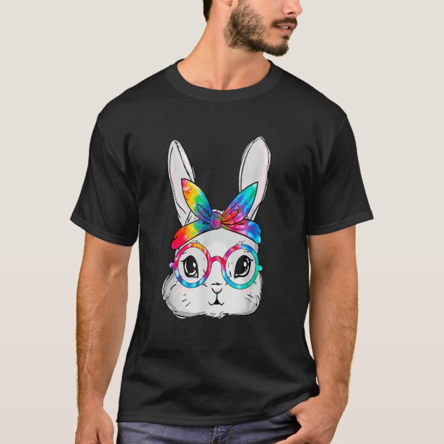 Bunny Face Sonnenbrille Gefärbte Krawatte Brille H T-Shirt (Vorderseite)