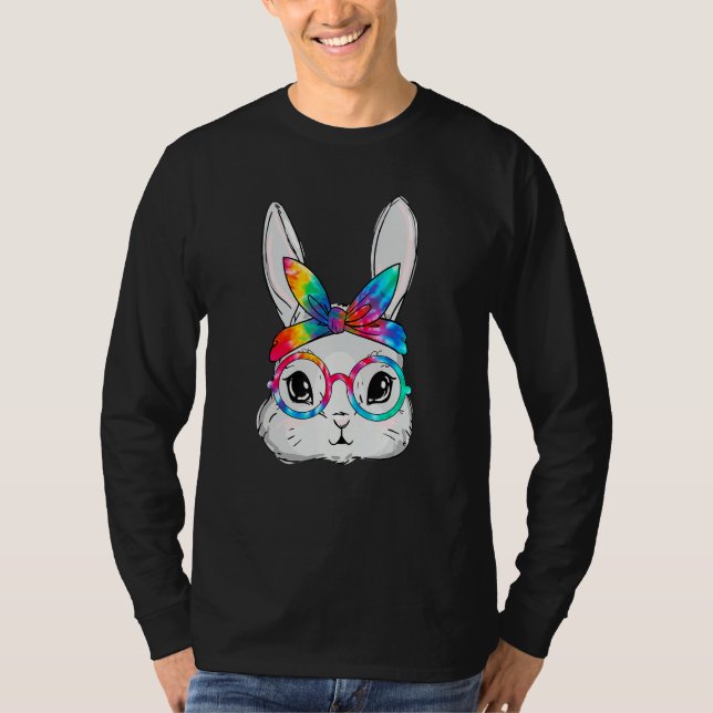 Bunny Face Sonnenbrille Gefärbte Krawatte Brille H T-Shirt (Vorderseite)