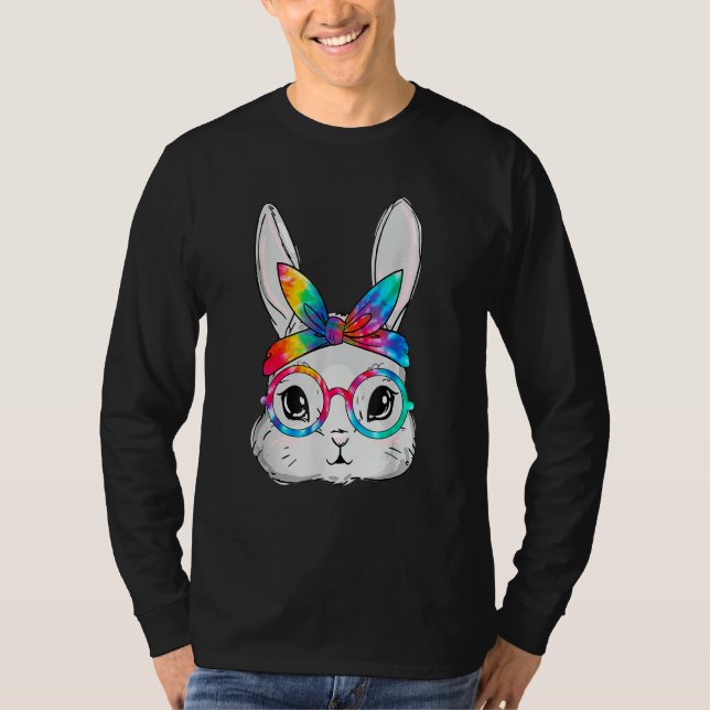 Bunny Face Sonnenbrille Gefärbte Krawatte Brille H T-Shirt (Vorderseite)