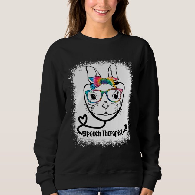 Bunny Face Speech Therapist Glasses Nurse Easter D Sweatshirt (Vorderseite)