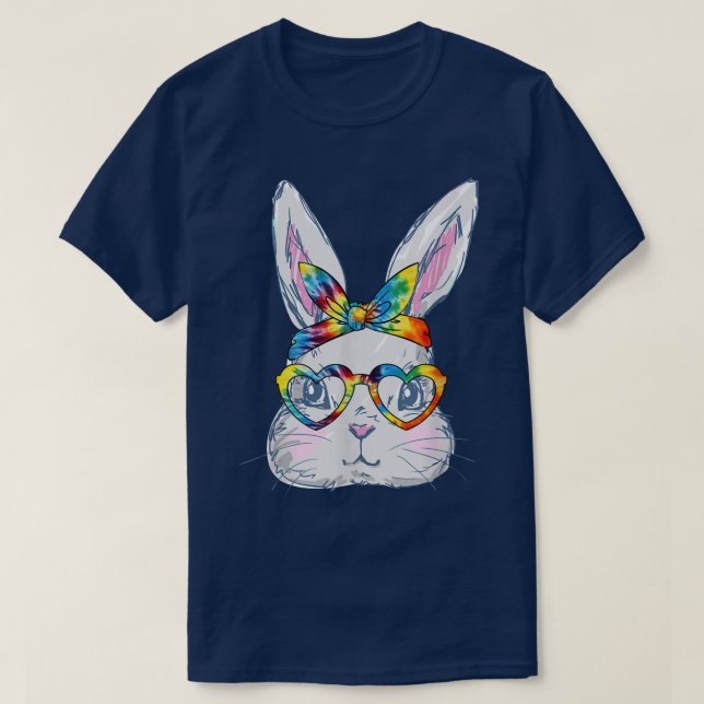 Bunny Face Sunglasses Gefärbte Krawatte Glasses Ba T-Shirt (Design vorne)
