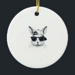 Bunny Face with Sunglasses Cap Easter Day for Boys Keramik Ornament<br><div class="desc">Bunny Face with Sunglasses Cap Easter Day for Boys Men Kids T-Shirt_1</div>