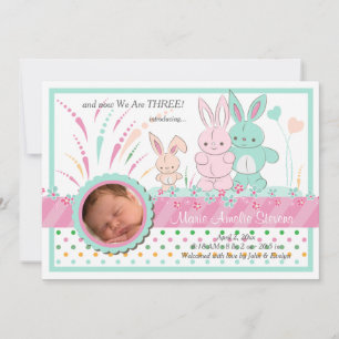 Bunny Family Foto Geburtsankündigung Ankündigung
