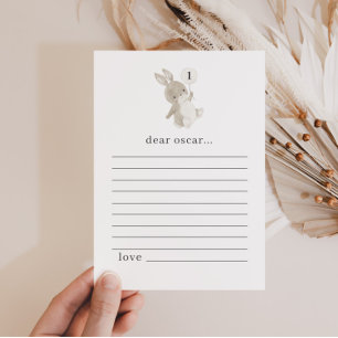 Bunny First Birthday Time Kapsel Notiz Karte