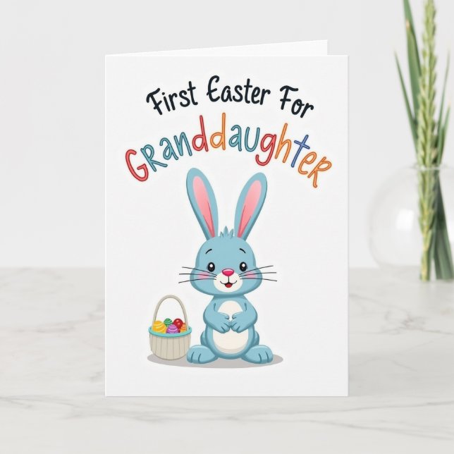 Bunny First Easter Granddaughter Card Karte (Vorderseite)