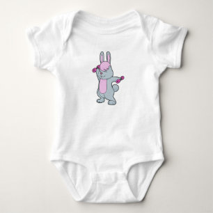 Bunny Fitness Dumbell Baby Strampler