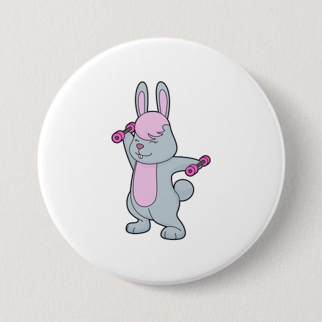 Bunny Fitness Dumbell Button (Vorderseite)