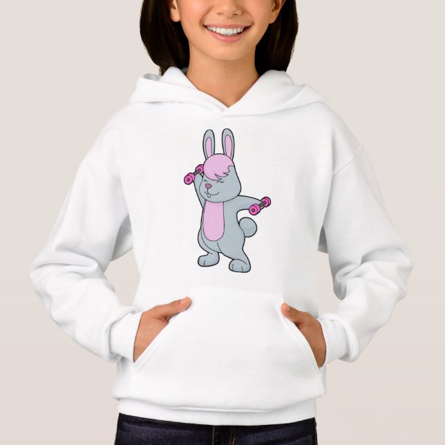 Bunny Fitness Dumbell Hoodie (Vorderseite)