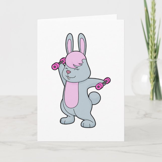 Bunny Fitness Dumbell Karte (Vorderseite)