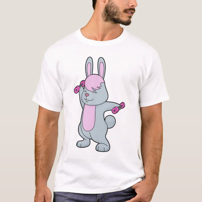 Bunny Fitness Dumbell T-Shirt (Vorderseite)