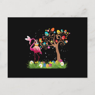 Bunny Flamingo Oster 2021   Niedliche Flamingo Lie Postkarte
