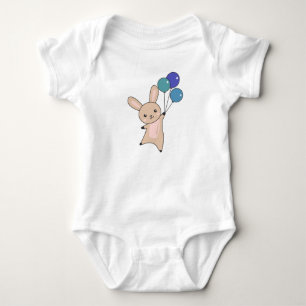 Bunny Fliegen Balloons über Niedlicher Tiere für K Baby Strampler