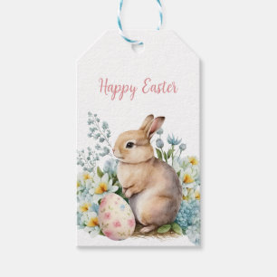 Bunny & Floral Egg Geschenkanhänger