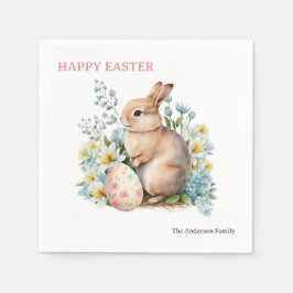 Bunny & Floral Egg Serviette