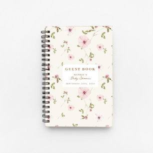 Bunny Floral Watercolor Baby Showbook Notizbuch