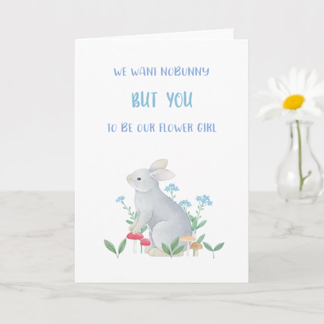 Bunny Flower Girl Vorschlag Card Karte (Kleine Pflanze)