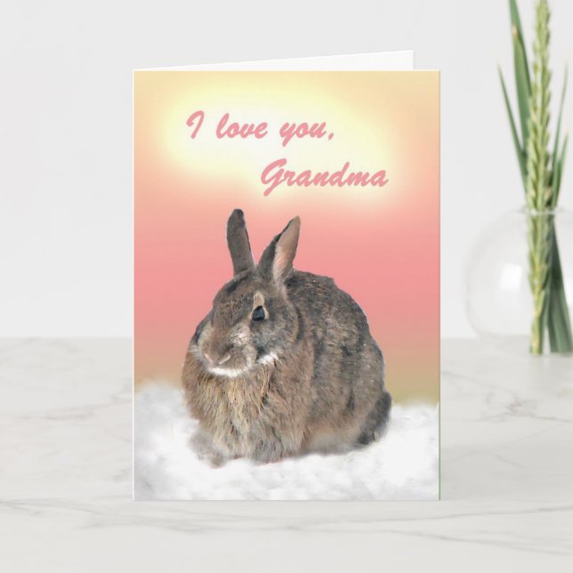 Bunny for Grandma Mother's Day Karte (Vorderseite)