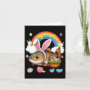 Bunny Foreut Fisch Ostern Jagd Eier Bysket Colorf Karte