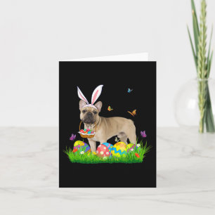 Bunny French Bulldog mit Eierkörbchen Osterhuntin Karte