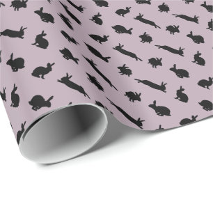 Bunny Frenzy Wrapping Paper (Dusty Pink) Geschenkpapier
