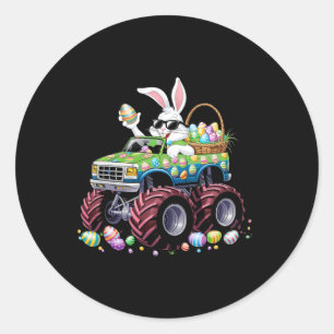Bunny Frohe Ostern Monster Truck Liebhaber Kinder Runder Aufkleber