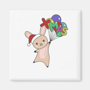 Bunny Frohe Weihnachten Winter Tiere Rabbit Magnet