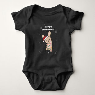 Bunny Frohe Weihnachten Winter Tiere Rabbits Baby Strampler
