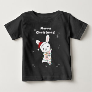 Bunny frohe Weihnachten Winter Tiere Rabbits Baby T-shirt