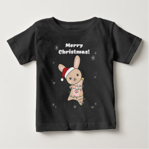 Bunny Frohe Weihnachten Winter Tiere Rabbits Baby T-shirt