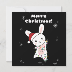 Bunny frohe Weihnachten Winter Tiere Rabbits Einladung