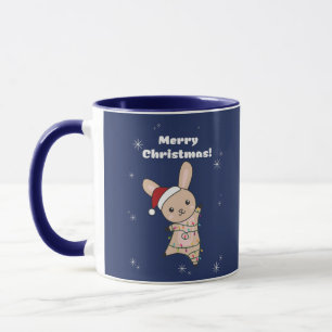 Bunny frohe Weihnachten Winter Tiere Rabbits Kaffe Tasse