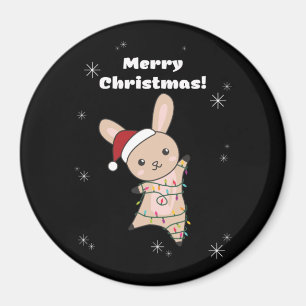 Bunny frohe Weihnachten Winter Tiere Rabbits Magne Magnet