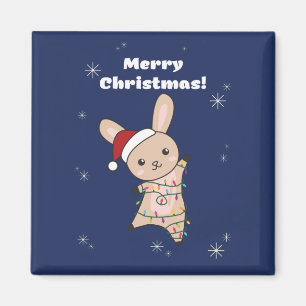 Bunny frohe Weihnachten Winter Tiere Rabbits Magne Magnet