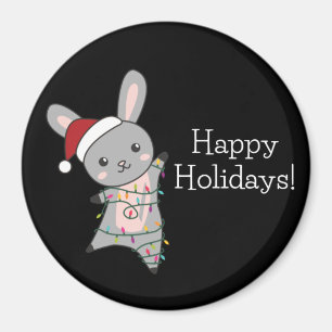 Bunny frohe Weihnachten Winter Tiere Rabbits Magnet