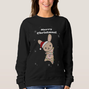 Bunny frohe Weihnachten Winter Tiere Rabbits Sweet Sweatshirt