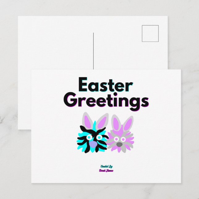 Bunny Fuzzies Postcard Postkarte (Vorne/Hinten)