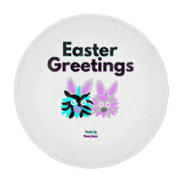 Bunny Fuzzies Round Glass Cutting Board 30,4 cm Schneidebrett