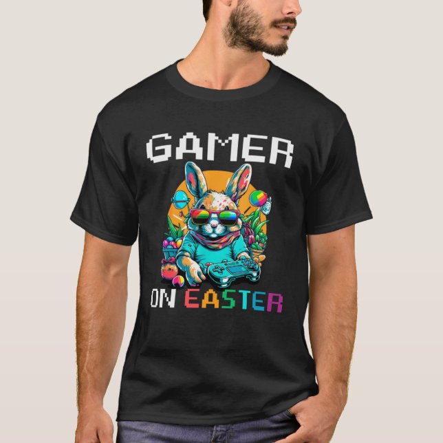 Bunny Game Controller Easter Day Gamer Easter  For T-Shirt (Vorderseite)