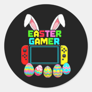 Bunny Gaming Controller Gamer Jungen Lustiger Vide Runder Aufkleber